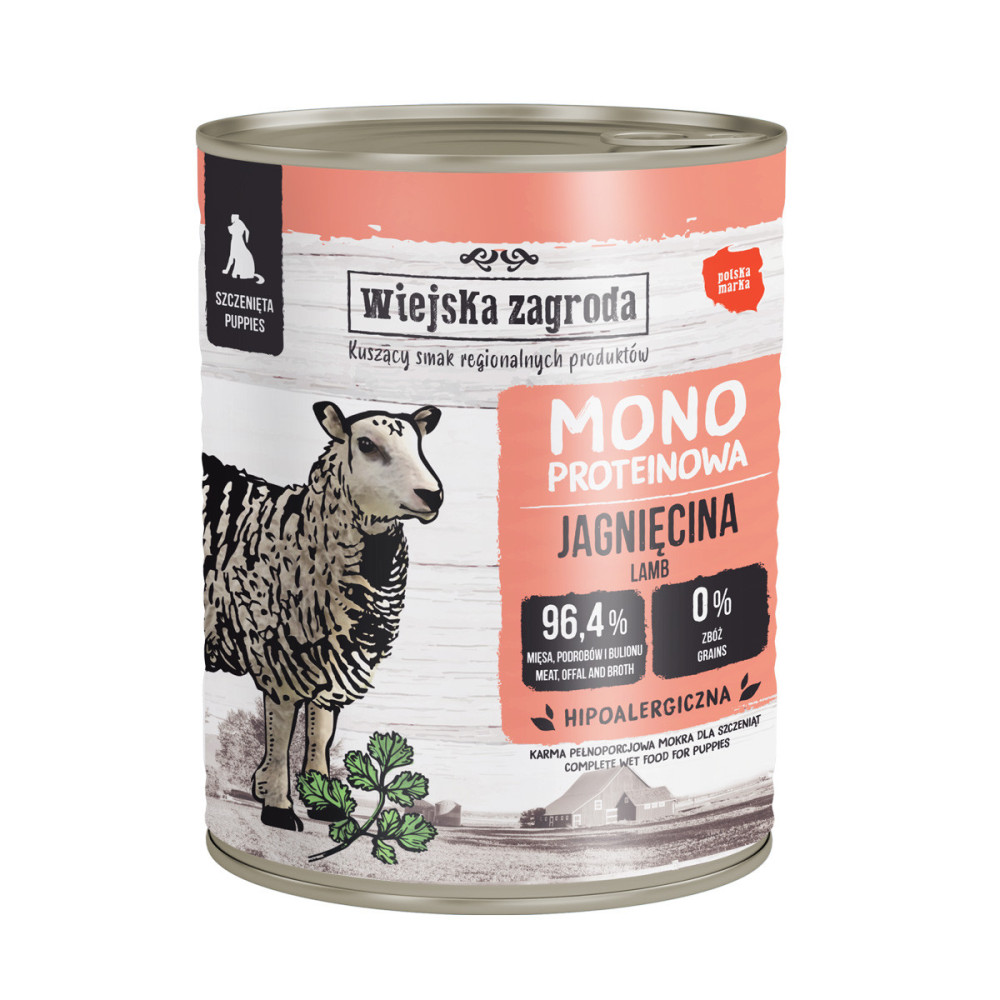Karma mokra dla psa Wiejska Zagroda Jagnięcina monoproteinowa Puppy