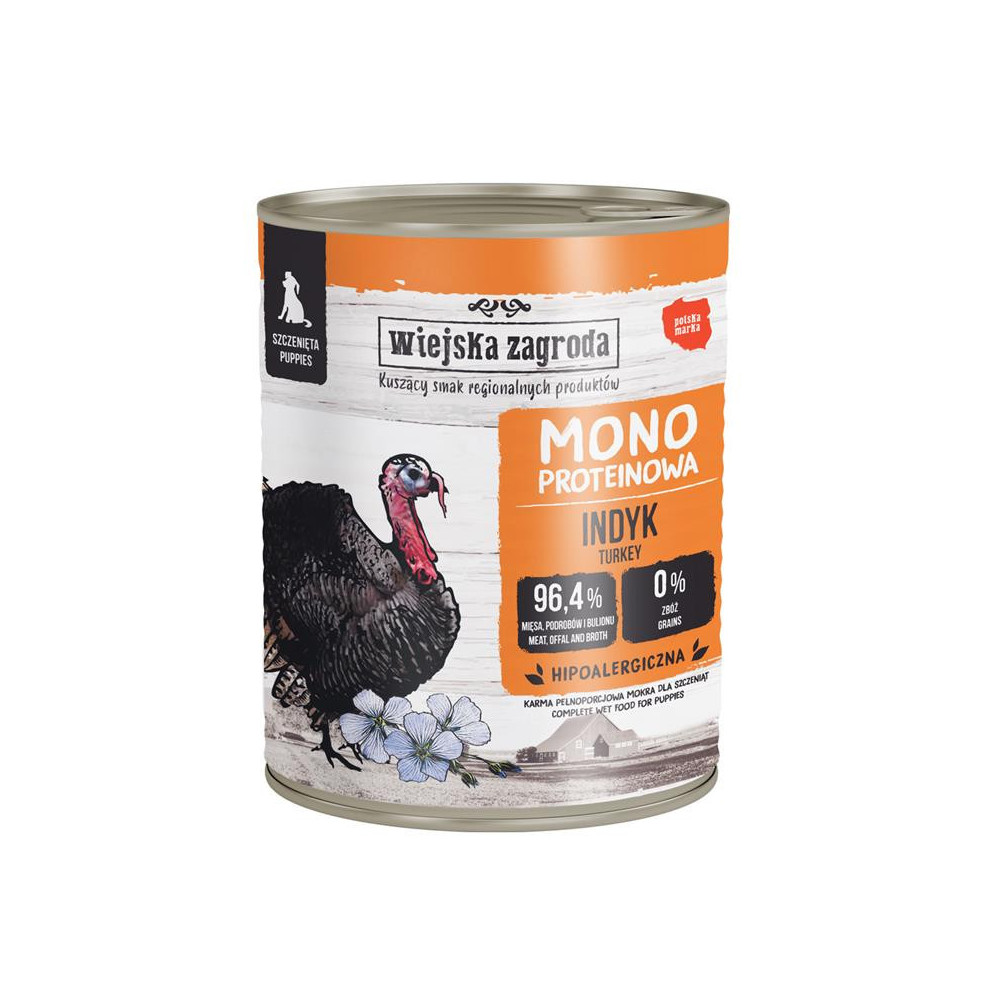 Karma mokra dla psa Wiejska Zagroda Indyk monoproteinowa Puppy