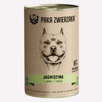 Karma Mokra Paka Zwierzaka Jagnięcina i jabłko z miętą