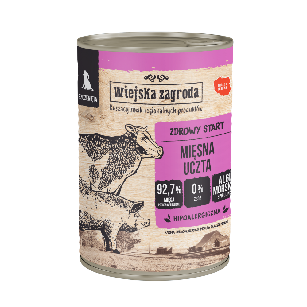 Karma mokra dla psa Wiejska Zagroda Mięsna uczta