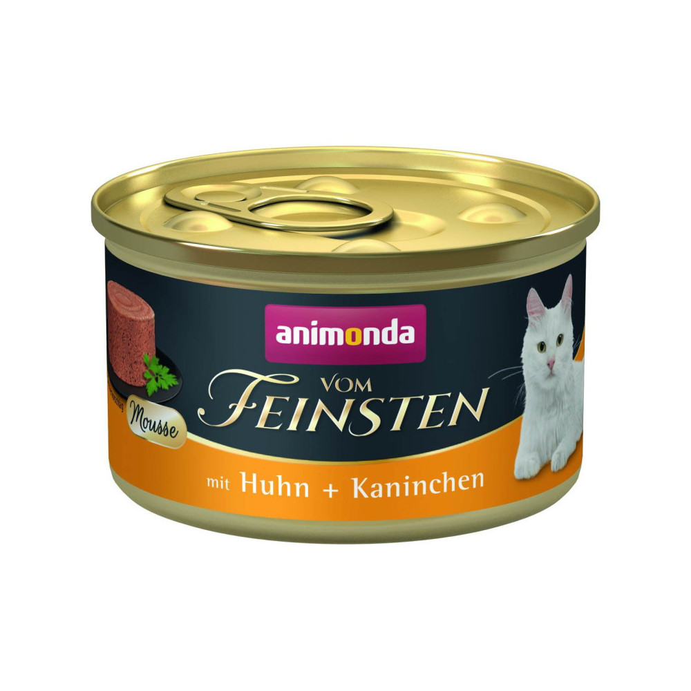 Mokra karma dla kota Vom Feinsten Mousse z kurczakiem + królik