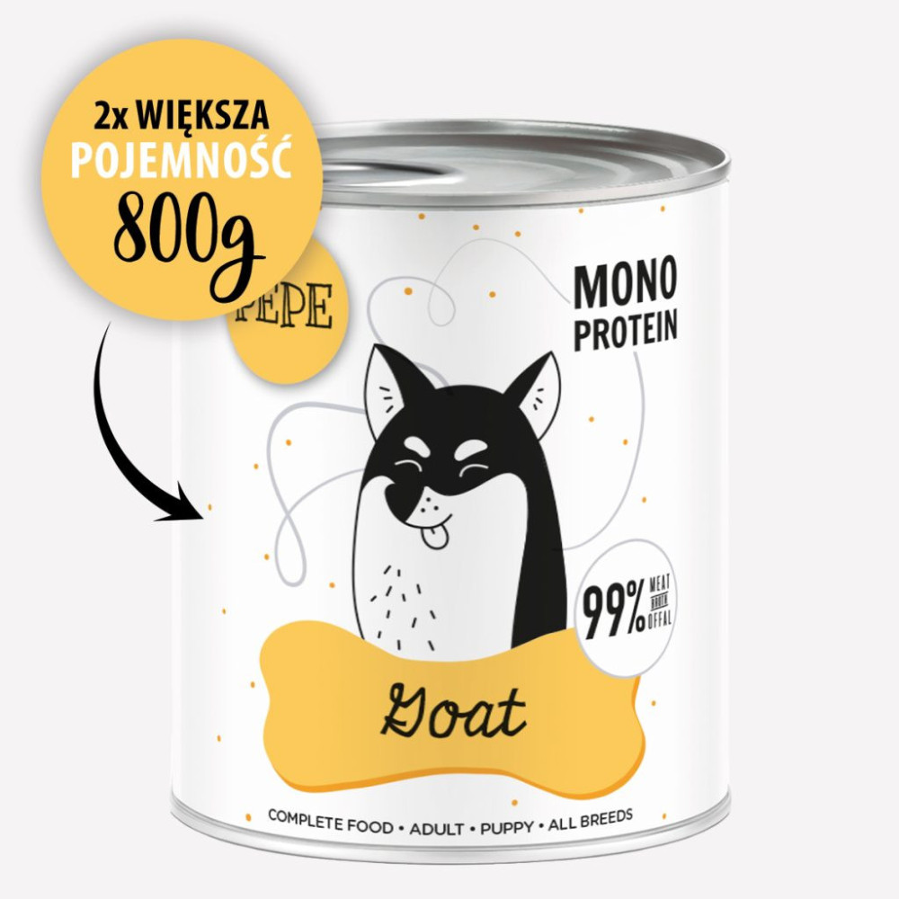 Karma mokra dla psa PEPE goat XL 99% koza