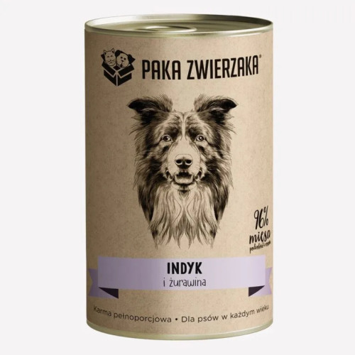 Karma mokra dla psa PAKA ZWIERZAKA indyk i żurawina