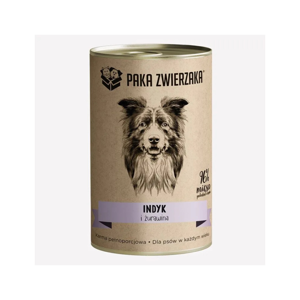 Karma mokra dla psa PAKA ZWIERZAKA indyk i żurawina