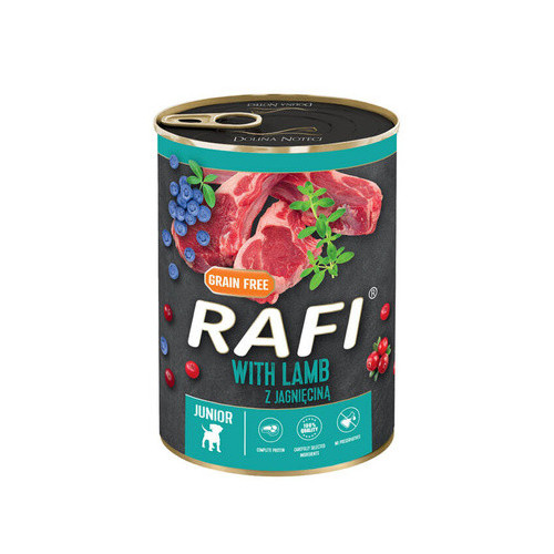 Mokra karma dla psa junior Rafi z jagnięciną puszka