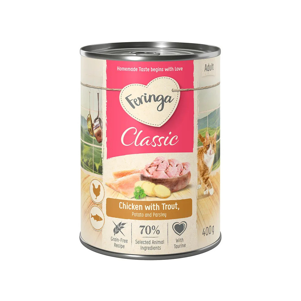 Karma mokra dla Kota Feringa ADULT CLASSIC kurczak z pstrągiem - Bez Zbóż