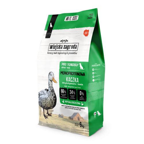 Karma sucha dla psa Wiejska Zagroda Karma Monoproteinowa Kaczka M/L