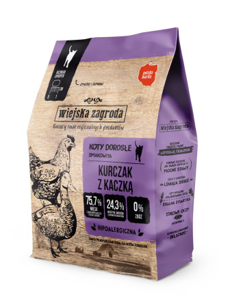 Wiejska Zagroda karma sucha dla kota kurczak z kaczką