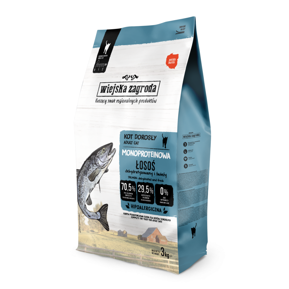 Karma sucha dla kota Wiejska Zagroda Monoproteinowa Łosoś