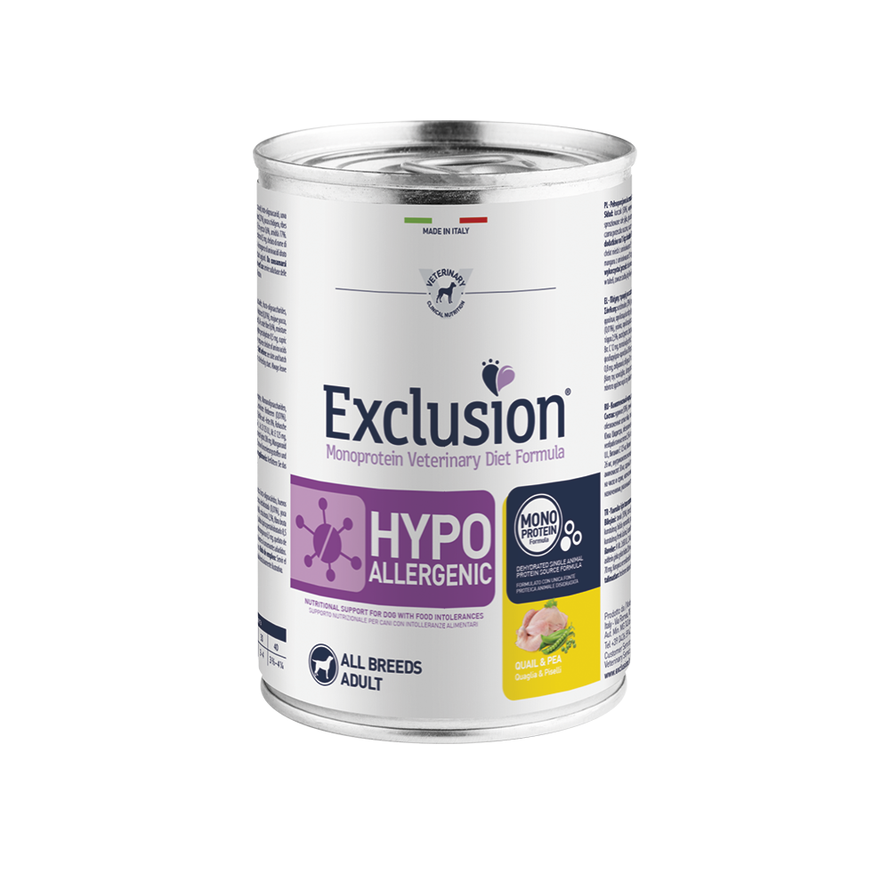 Mokra karma dla psa Hypoallergenic dorosłe psy przepiórka i groszek