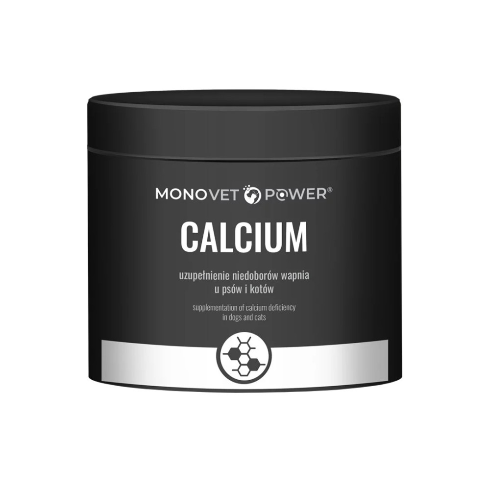 CALCIUM – produkt w postaci proszku służący do suplementacji wapnia dla psów i kotów MONOVET POWER®