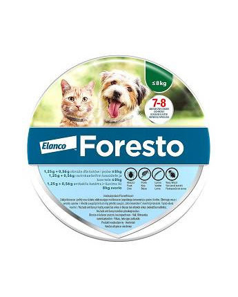 Elanco Foresto Obroża na kleszcze i pchły dla psa i kota poniżej 8kg dł. 38cm
