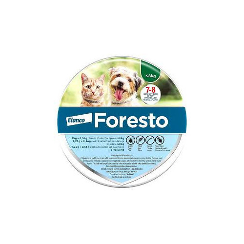 Elanco Foresto Obroża na kleszcze i pchły dla psa i kota poniżej 8kg dł. 38cm