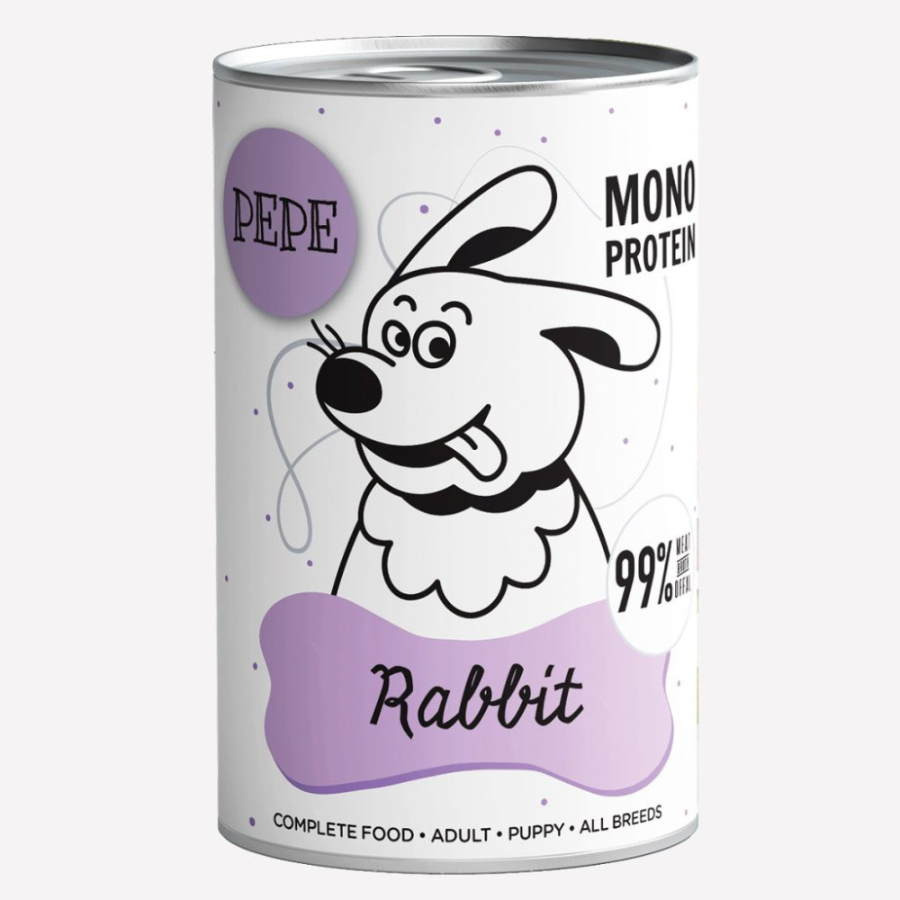Karma mokra dla psa PEPE rabbit 99% królik