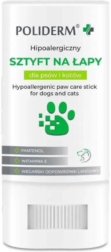 POLIDERM Hipoalergiczny sztyft na łapy dla psa i kota - 14,5g
