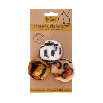 Dingo Zabawka dla kota PIŁKI PRĘGUSKI