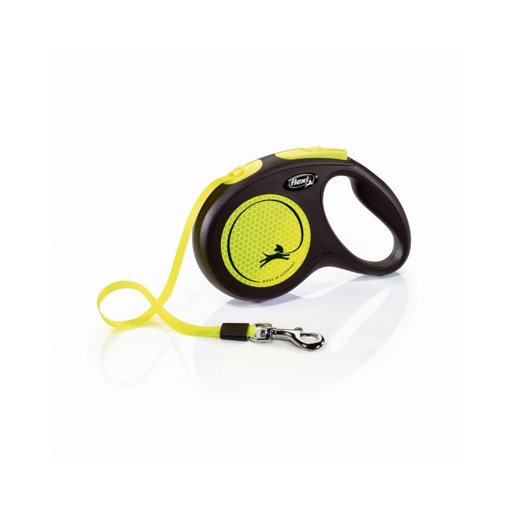 Smycz Flexi New Classic M taśma 5m 25kg neon