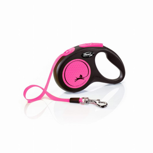 Smycz Flexi Classic S taśma 5m 15kg neon pink