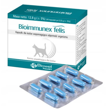 Bioimmunex Felis Biowet Kapsułki wspomagające odporność kota 40 szt