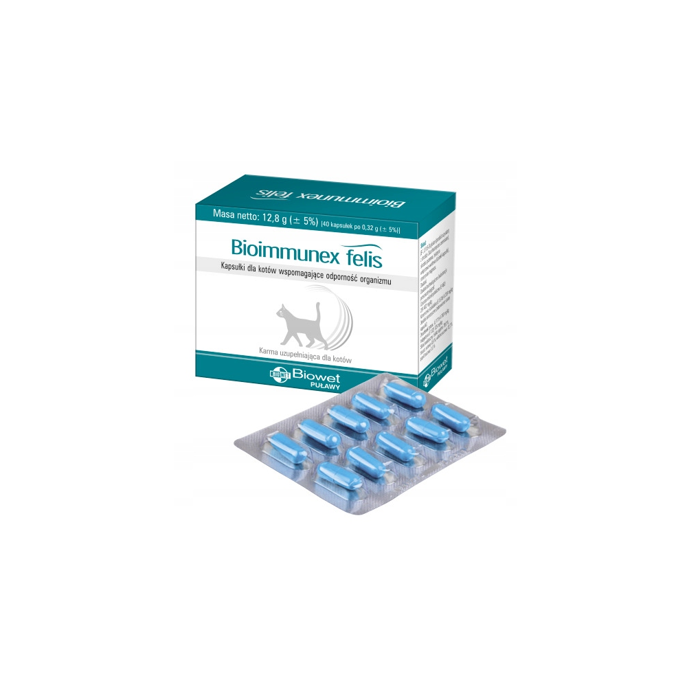 Bioimmunex Felis Biowet Kapsułki wspomagające odporność kota 40 szt