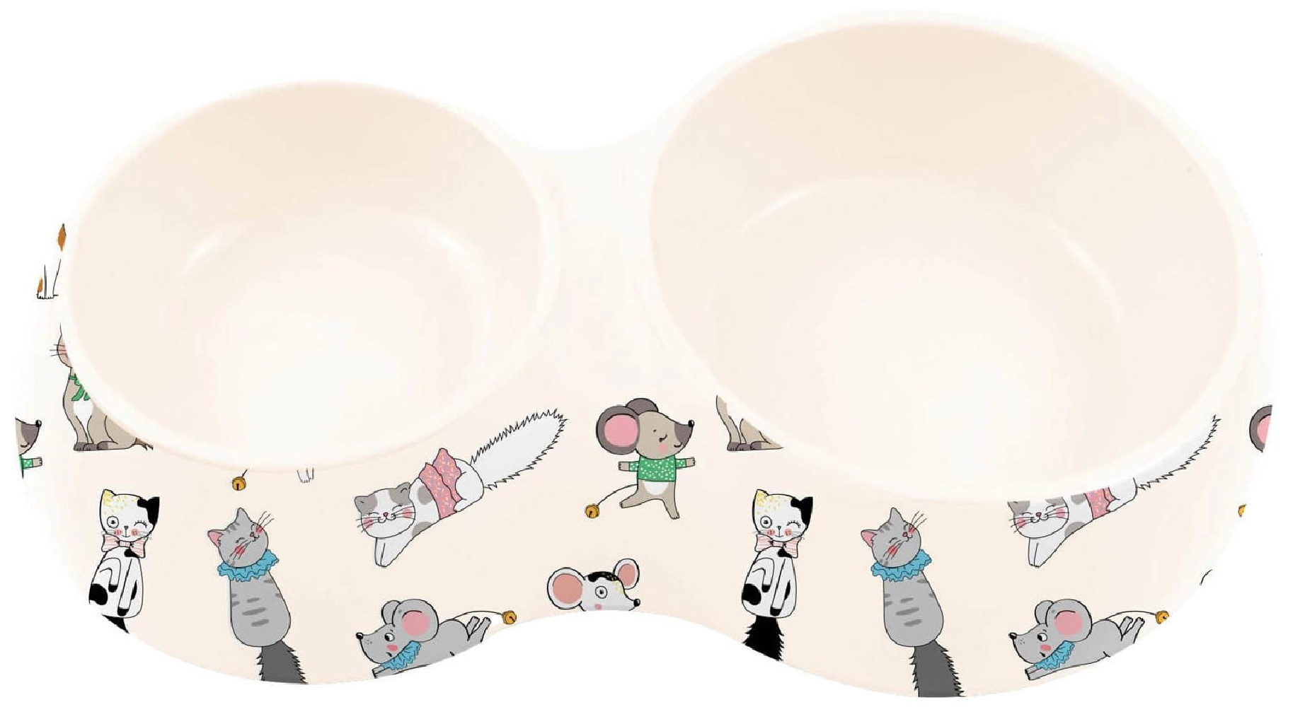 ZOLUX Miska dla kota podwójna wzór koty i myszy CHATOUILLE 2x230ml